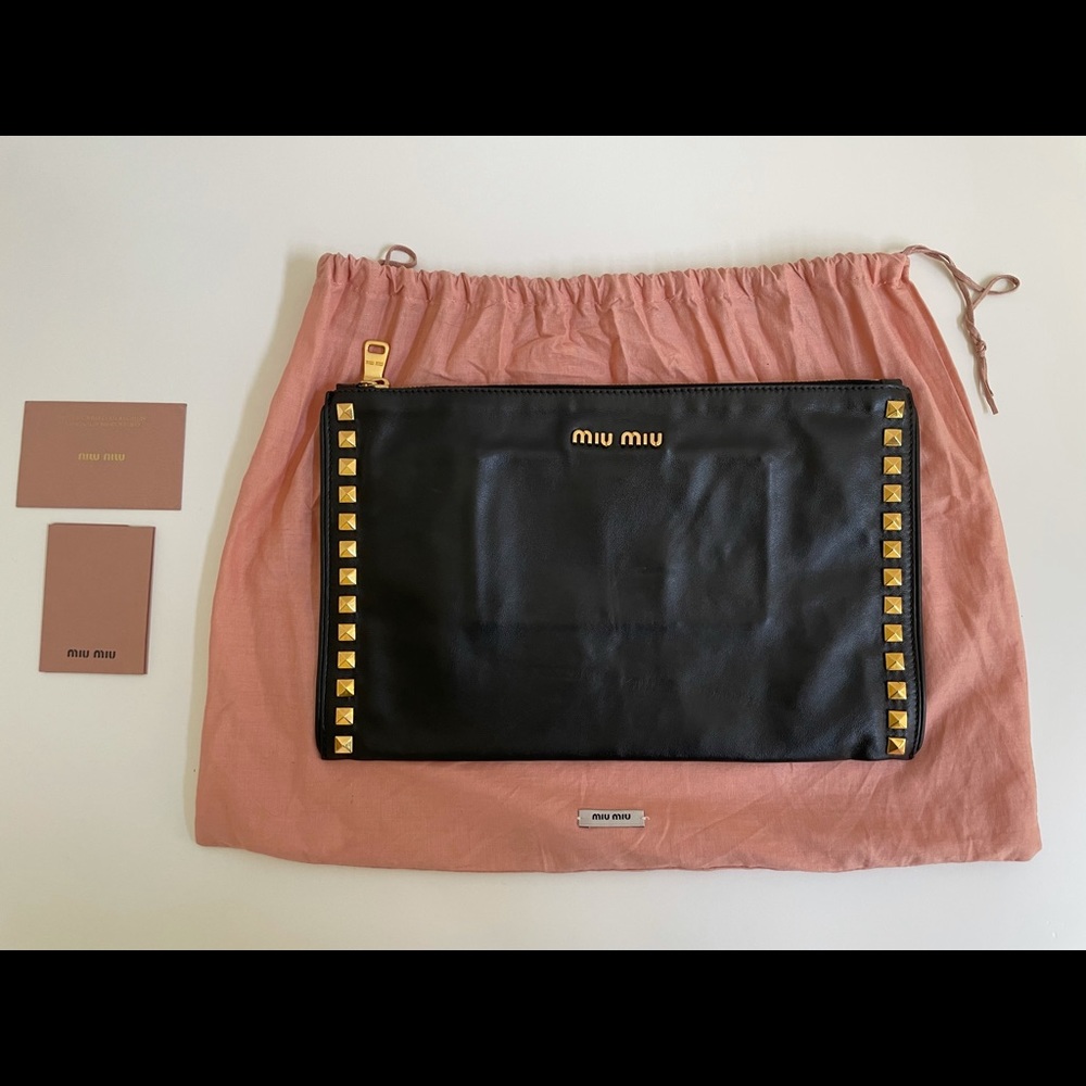 Miu Miu Black Leather Clutch